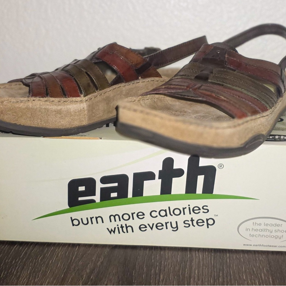 Earth Brown and Tan Leather Sandals